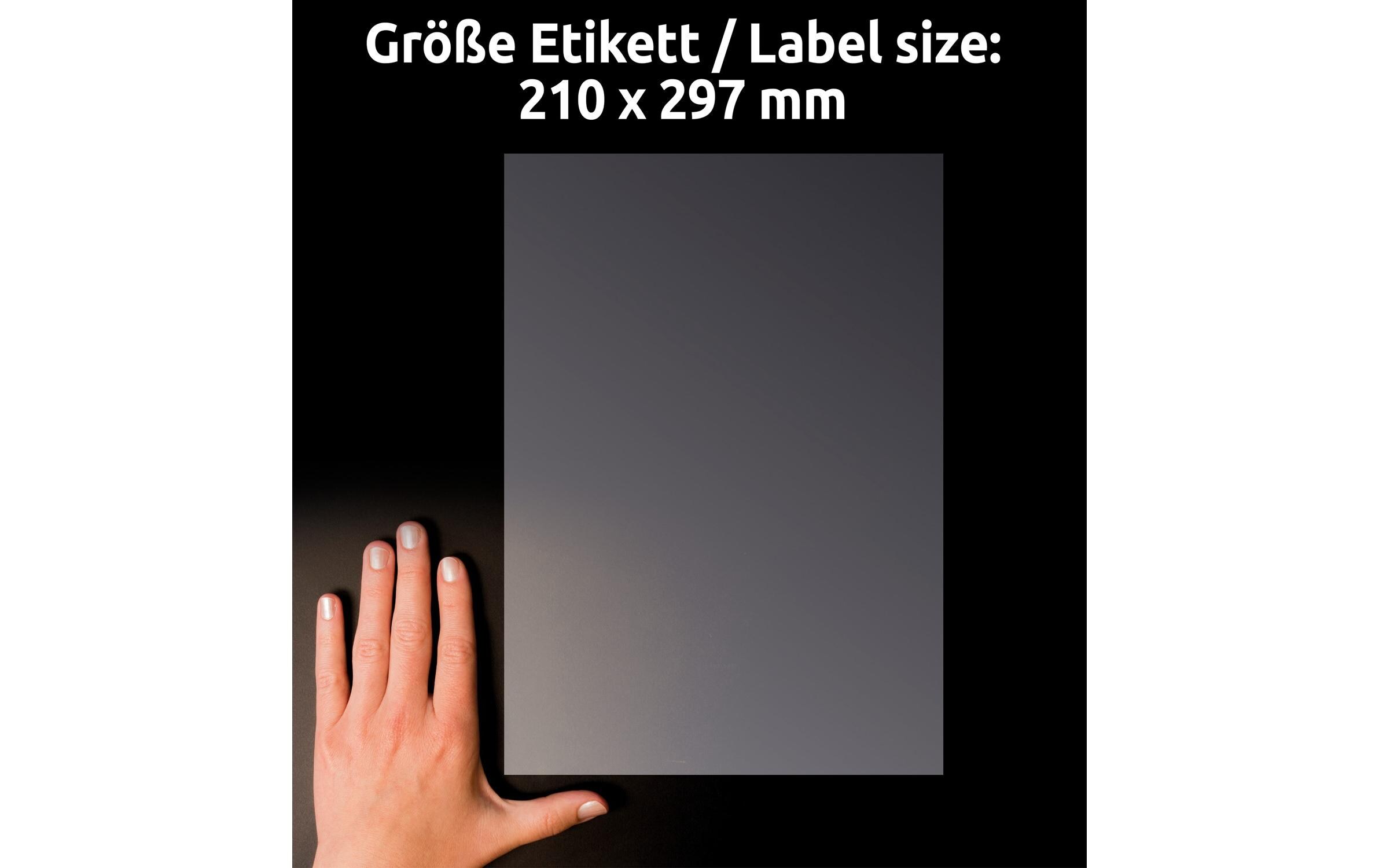 Flaschen-Etiketten kristallklar 210 x 297 mmFür Glas, Plastik, Metall & glänzende Oberflächen