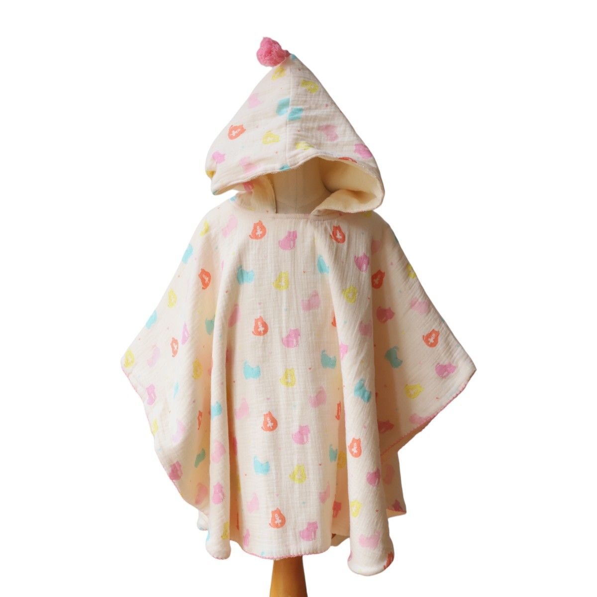 Poncho de bain chats pastel - Miaou Jolie saison