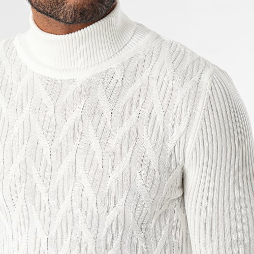 Pull Col Roulé Beige Clair