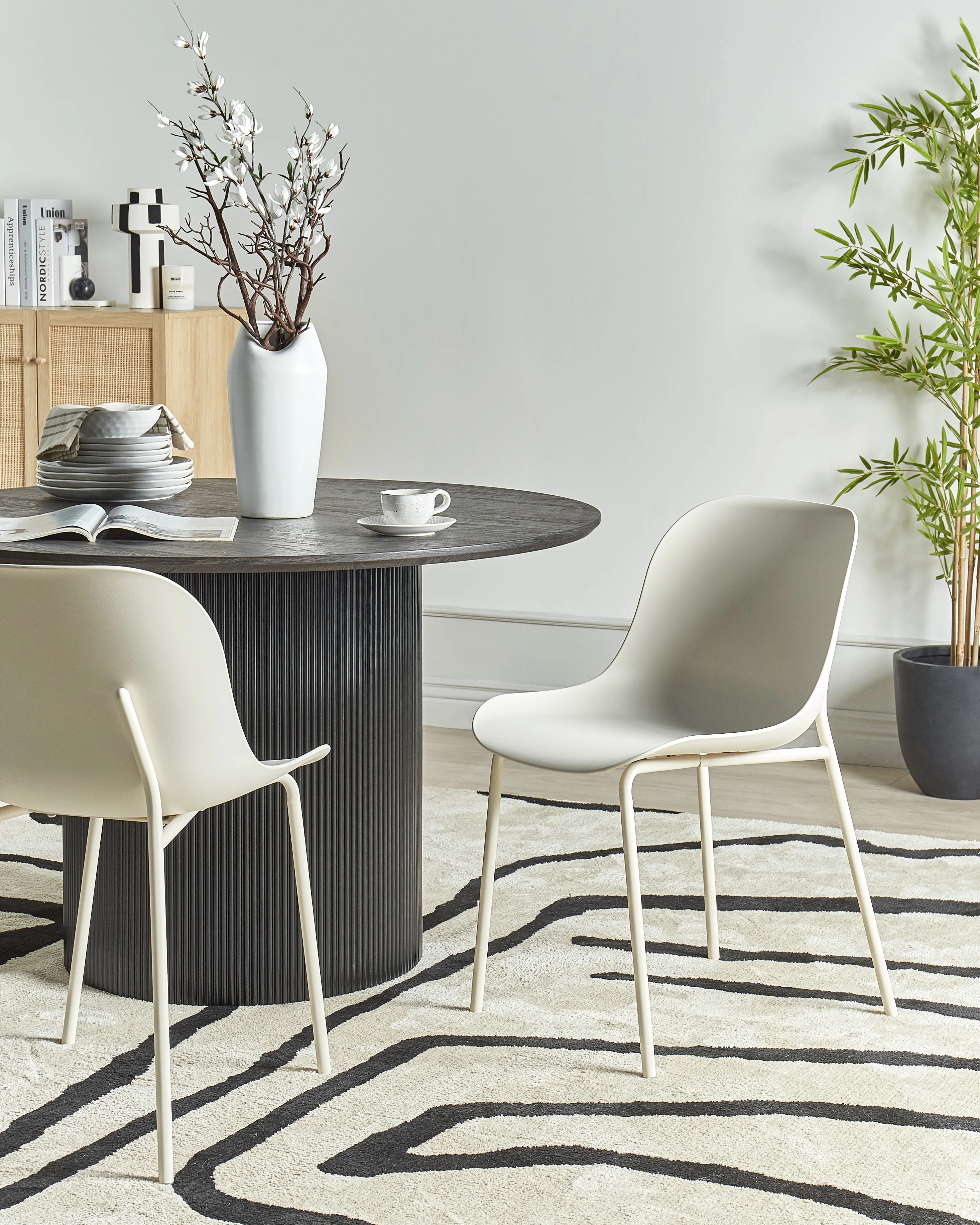 Set van 2 eetkamerstoelen BELOIT Lichtbeige