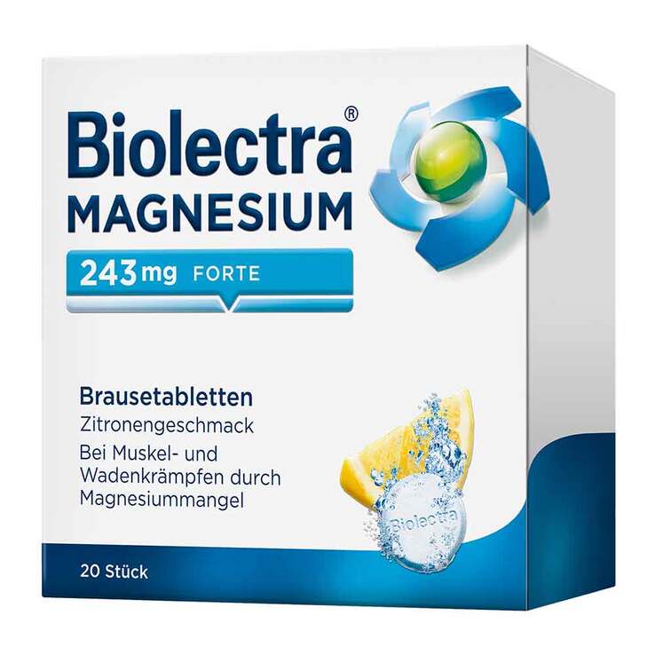 Biolectra® MAGNESIUM 243 mg forte Brausetabletten Zitronengeschmack, 20 St