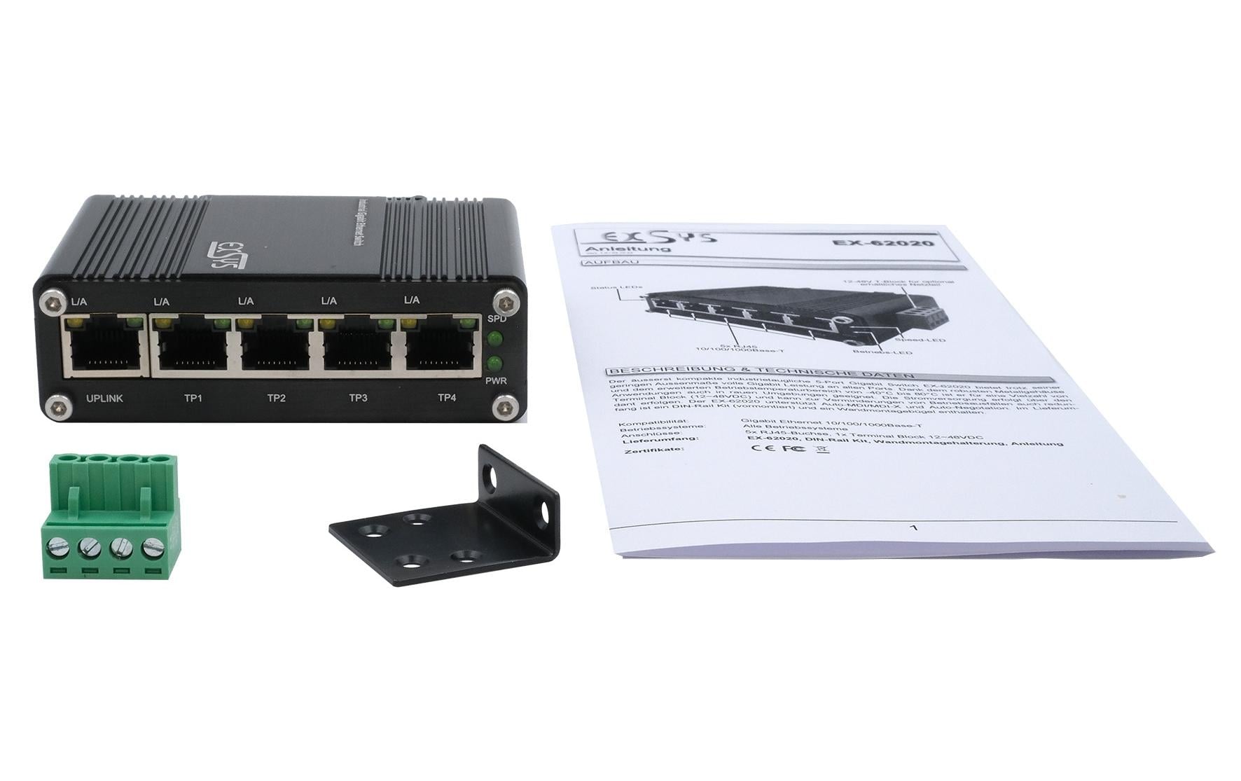 Switch EX-62020 5 PortMini 5-Port Industrial Gigabit Switch