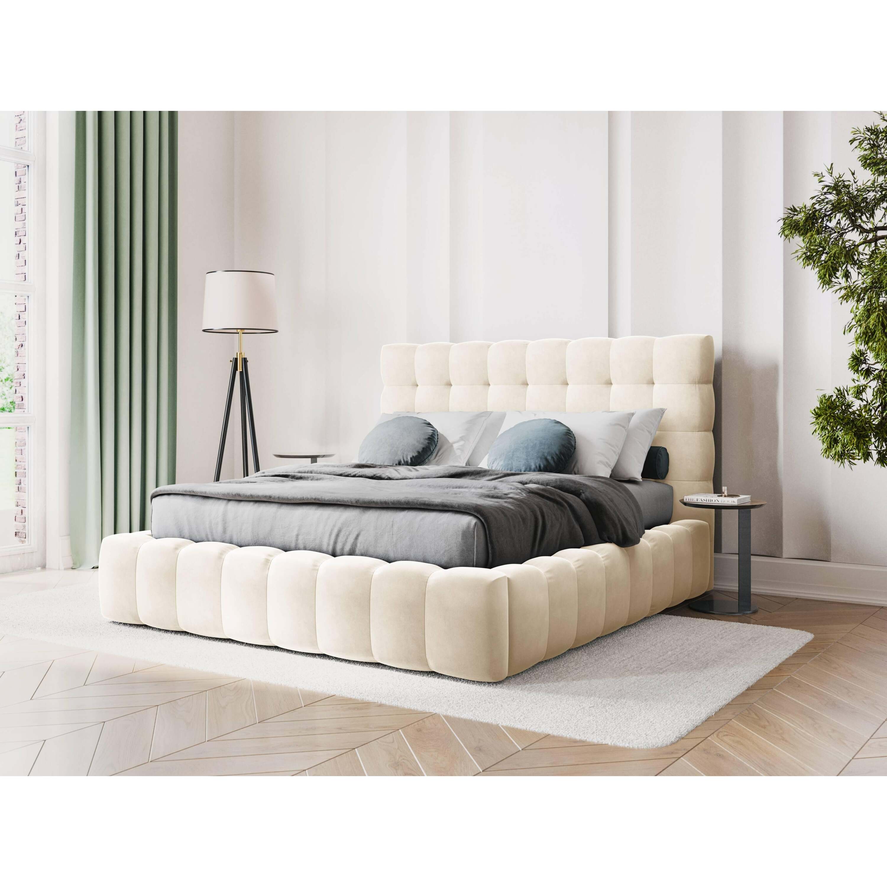 Cosmopolitan Design Bali Bedframe met Opbergruimte - 200 x 200 cm - CrÃ¨me