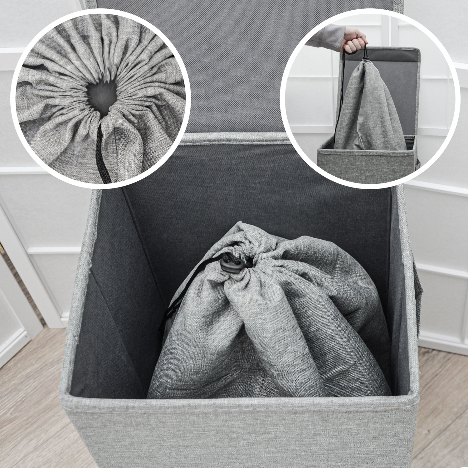 DuneDesign XXL wasmand 50 liter met waszak