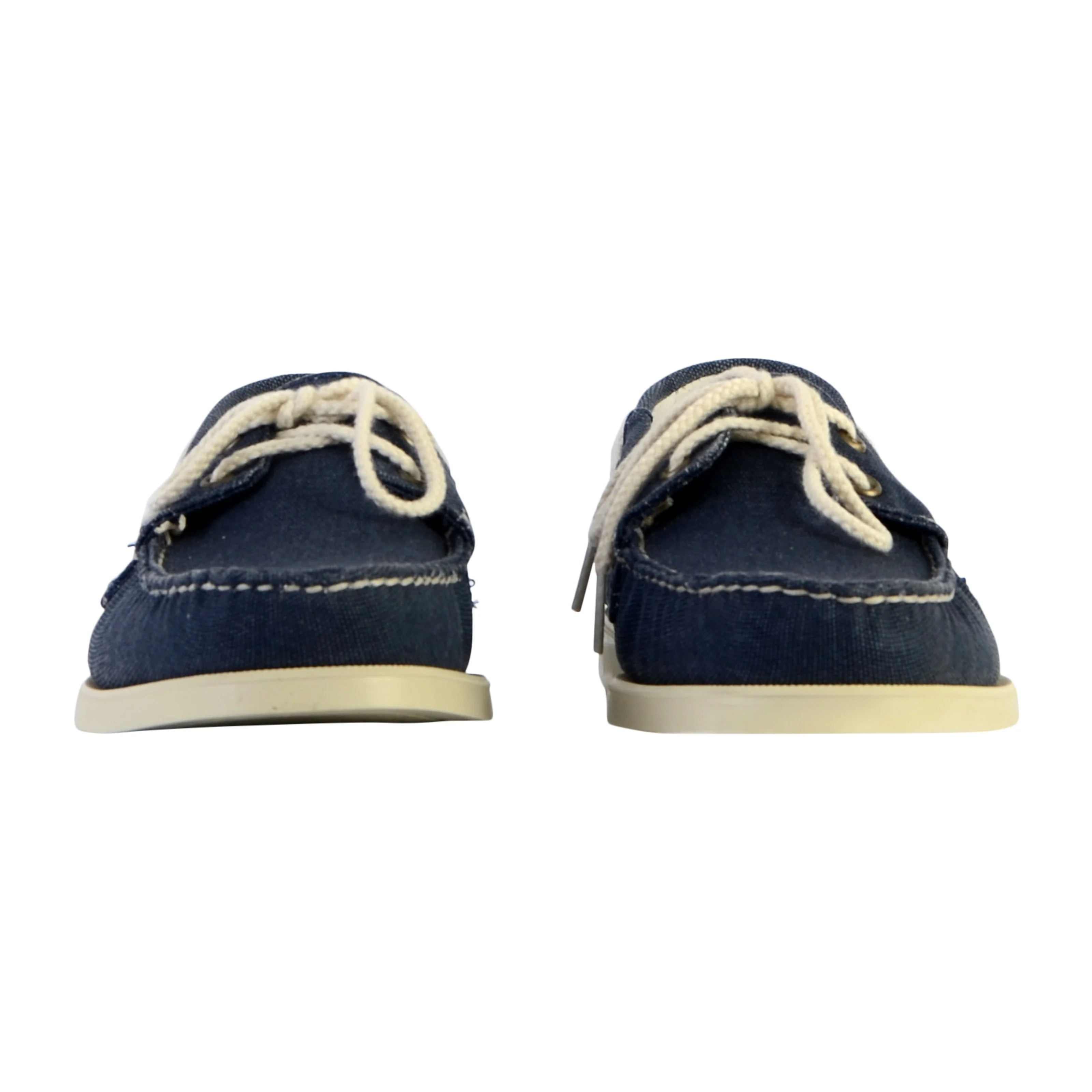 Mocassin basse cuir sebago portland 10oz washed canvas | Bleu