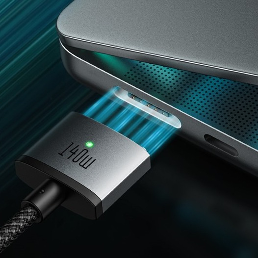 (2m) 140W USB C auf MagSafe 3 Nylon Ladekabel für MacBook Pro 14