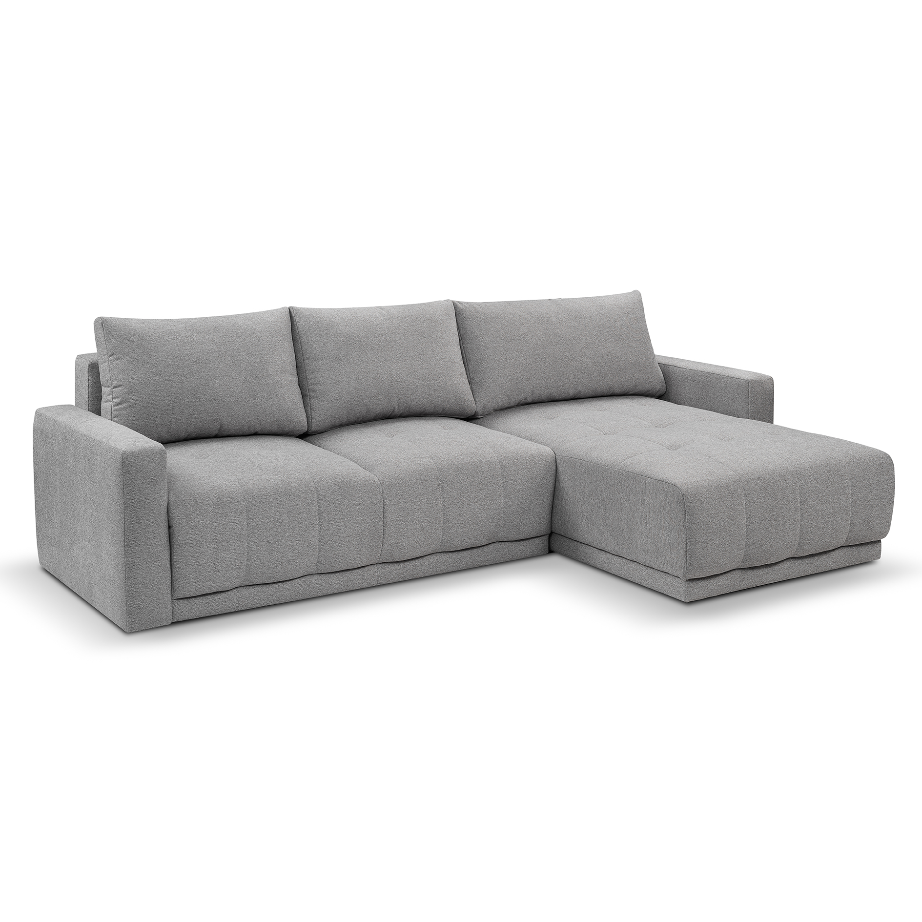 Ecksofa - grey - Liegefunktion und Staukasten