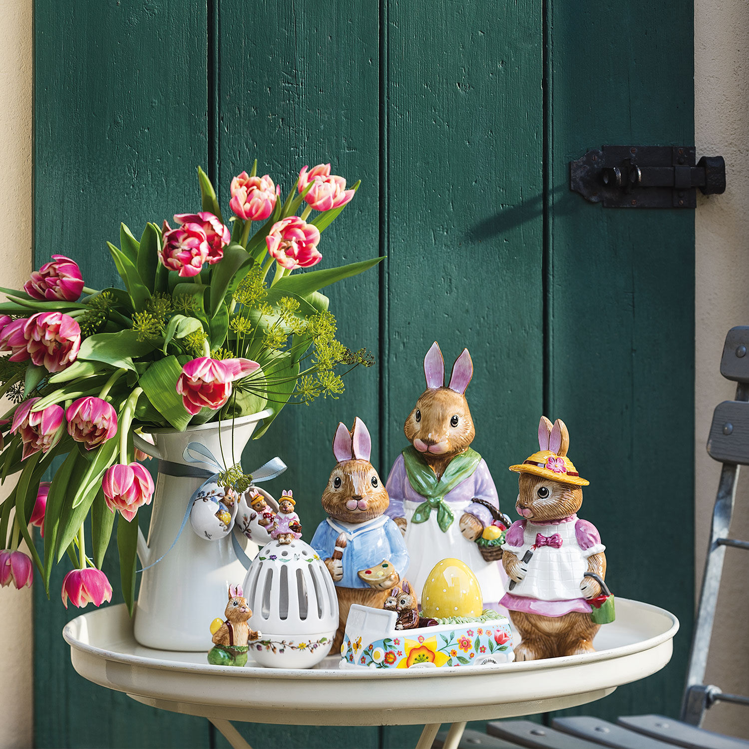 Bunny Tales Easter figurine Multi-colored, 4.5'' x 5.6'' x 11.1'', porcelain