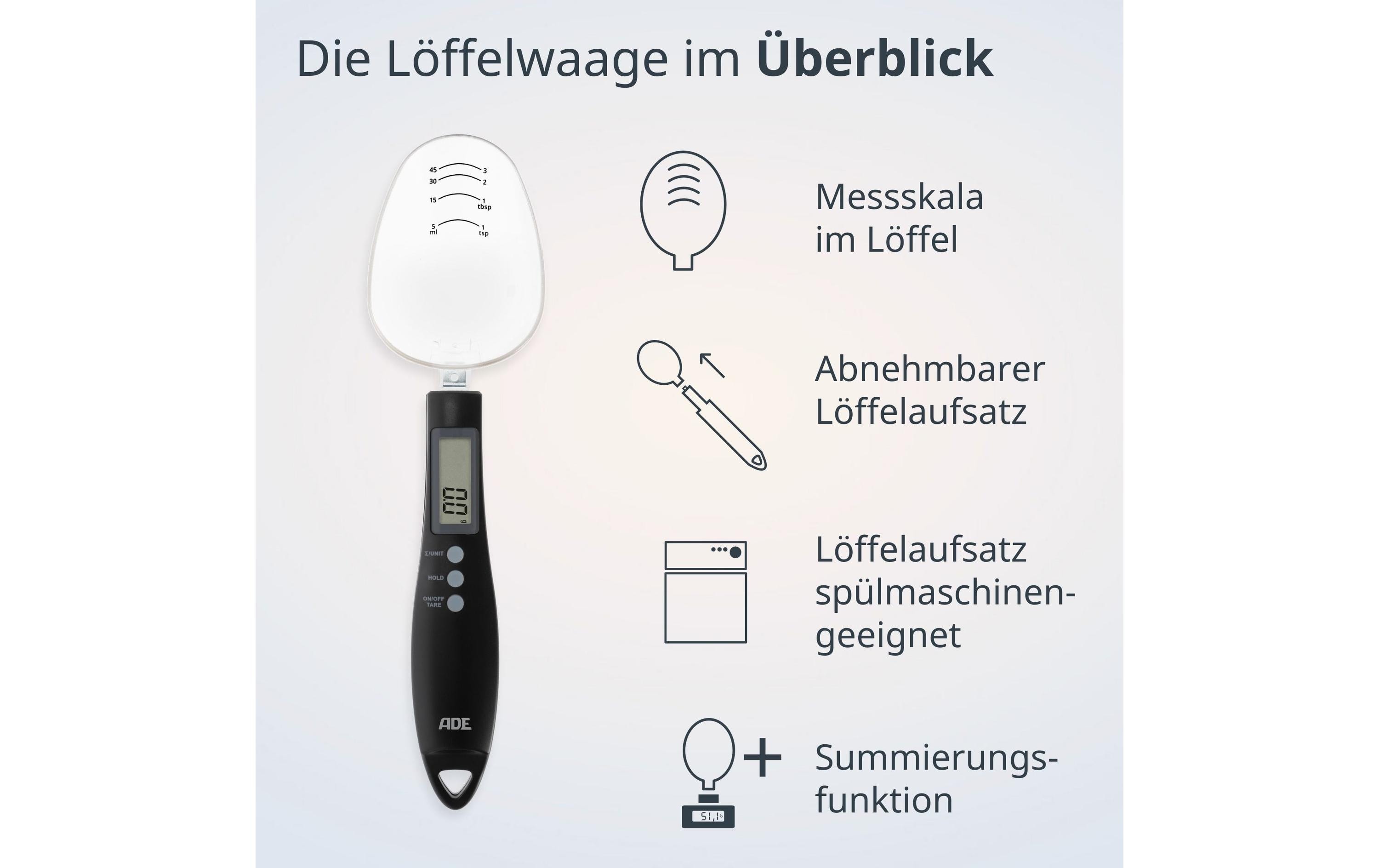 Löffelwaage Eni SchwarzWaage Grün