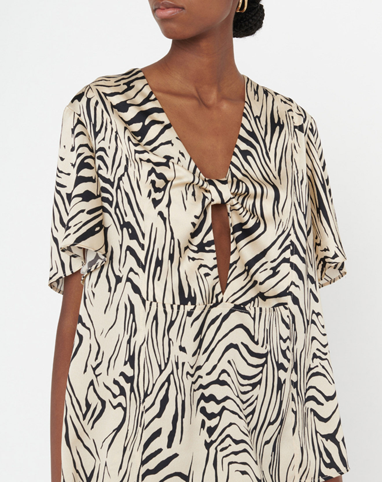 Zapa Top Tangui imprimée animal noir/beige
