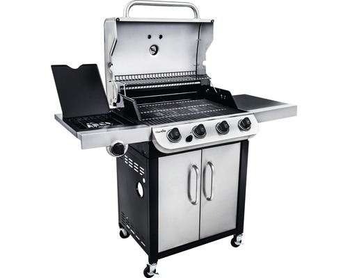Char-Broil Convective 440 S gasgrill, 4 branders + zijbrander, 62,3 x 128 x 114,3 cm, roestvrij staal, inclusief opbergplank, dekselthermometer, warmhoudrek, grillrooster, vetopvangbak, gietijzeren grillrooster