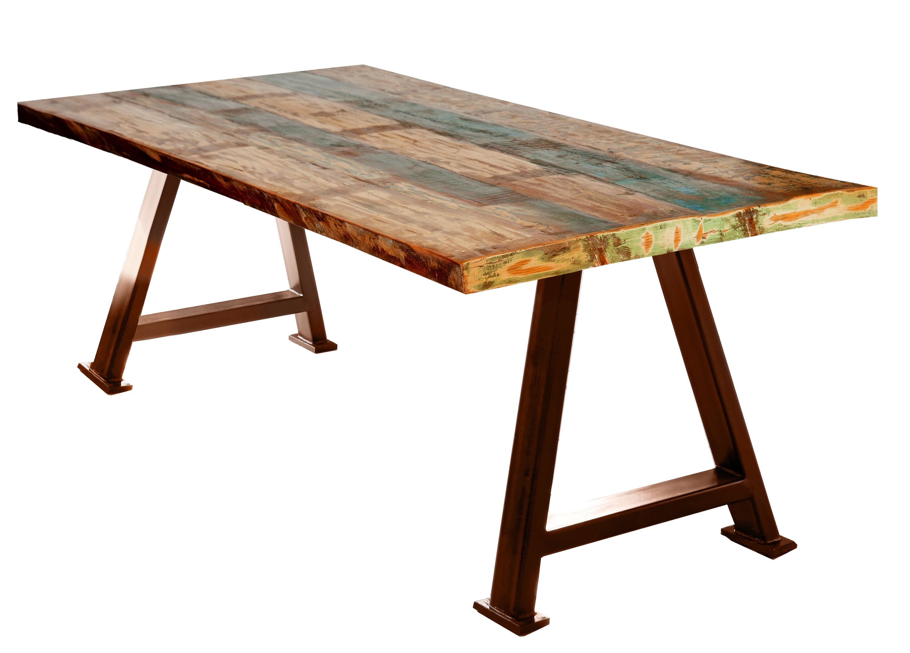 Tisch 200x100 Altholz bunt Metall Holztisch Küchentisch Esstisch Speisetisch