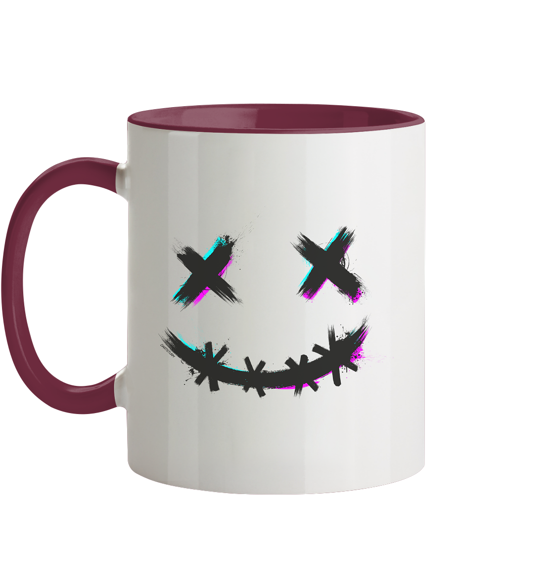 DartSturm - Scary Smile Schwarz - Tasse zweifarbig