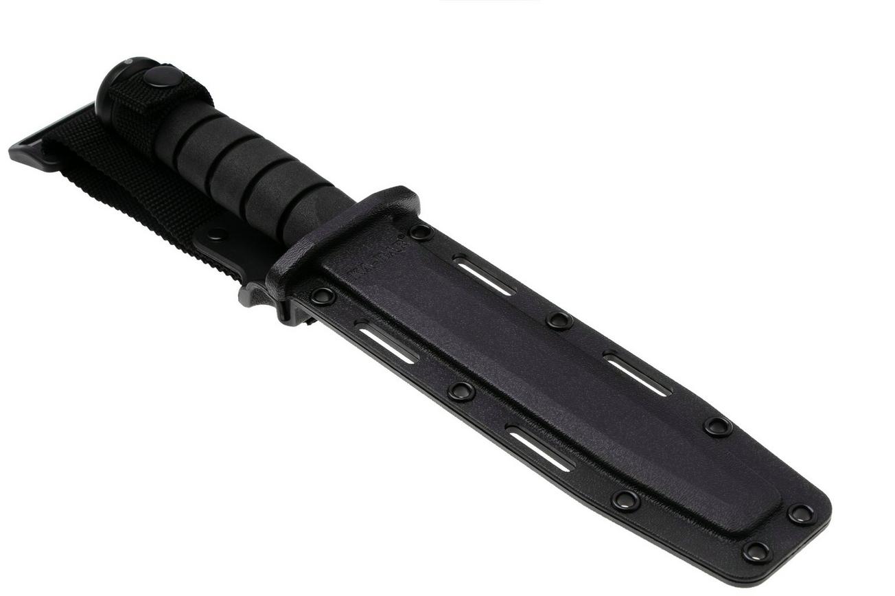 KA-BAR USMC 1214 deels gekarteld, Kraton, kydex foedraal