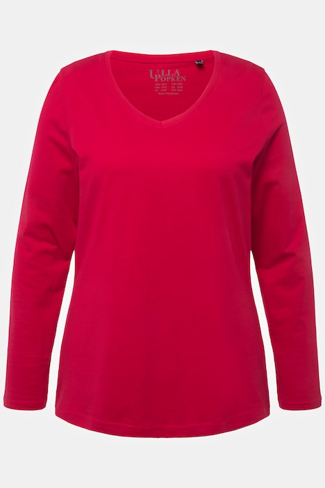 Shirt, Slim, V-Ausschnitt, Langarm