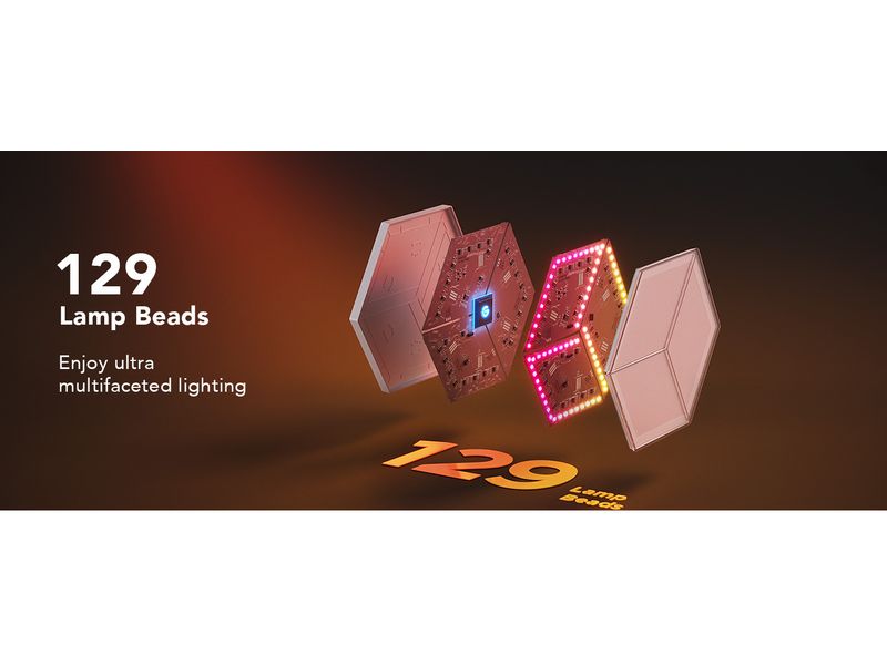 Govee Panelleuchte Glide Hexa Ultra, 7er-Pack, RGBIC Innovative 3D-Lichtpaneele