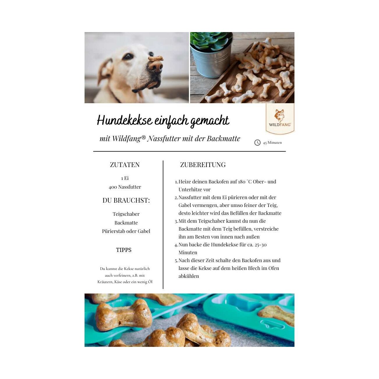 Wildfang Backmatte - mit Rezeptkarten