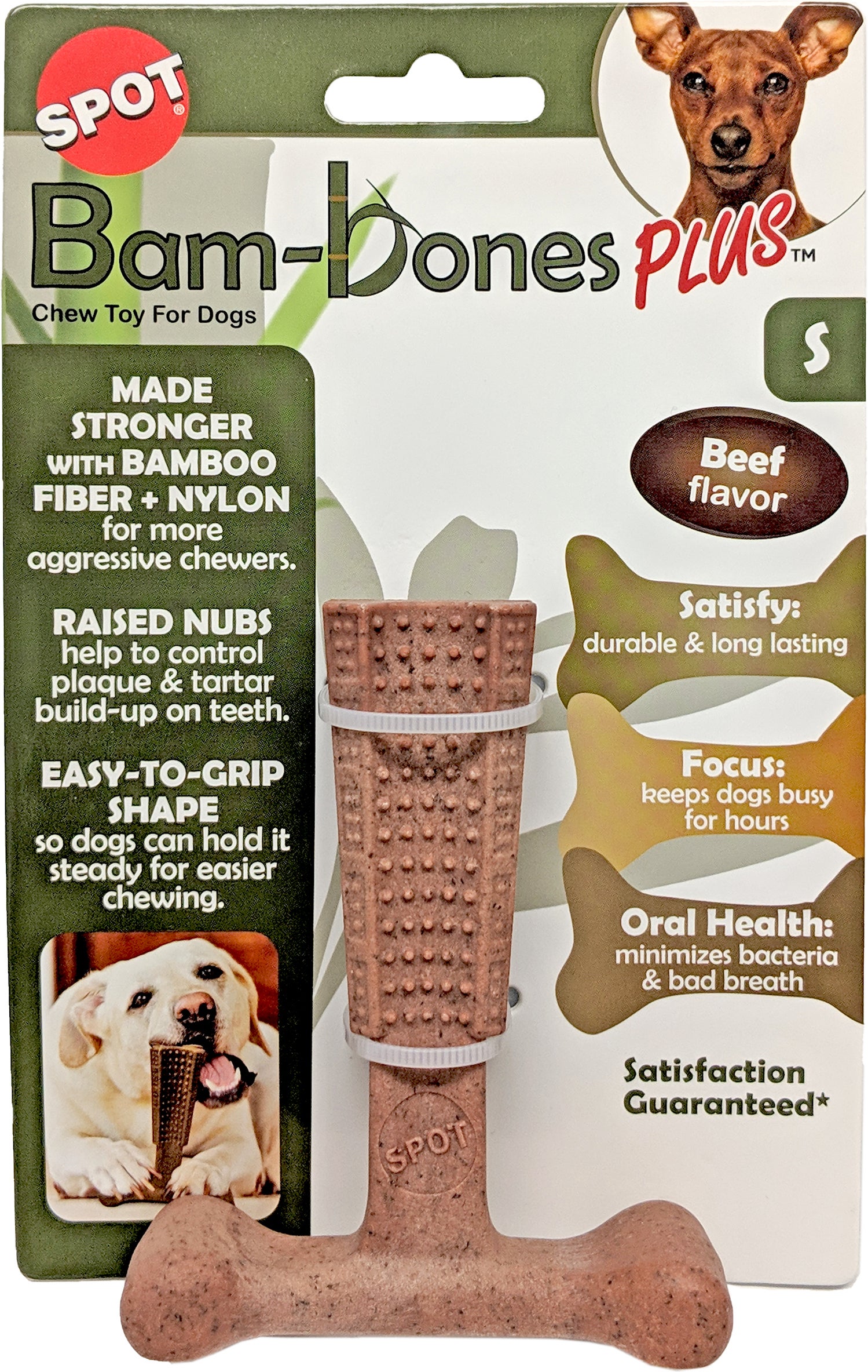 Spot hondenspeelgoed Bam-Bones Plus easy grip rund small 8,5 x 3,5 x 10,3 cm