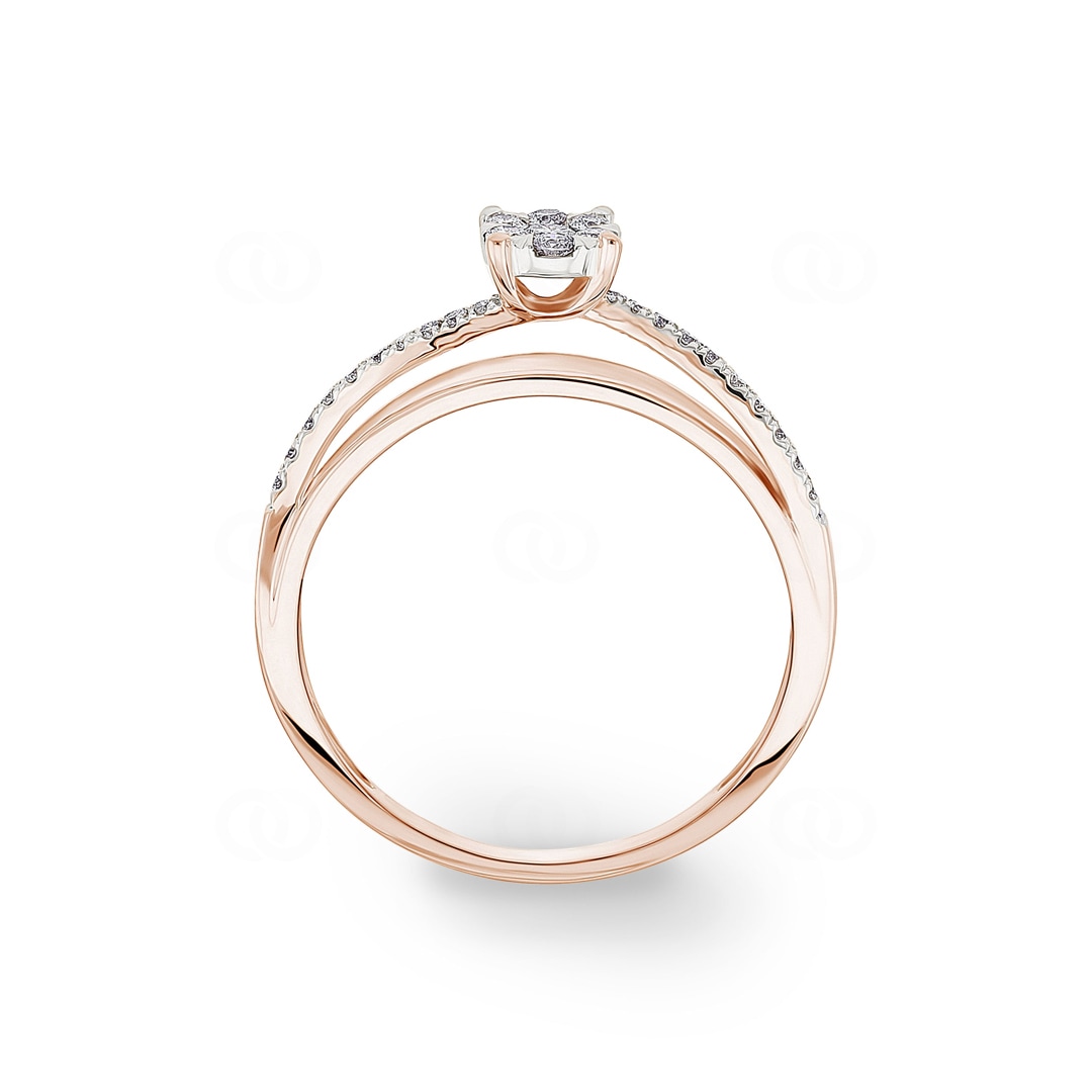 0.23 Karat Diamantring 750/18 K Roségold