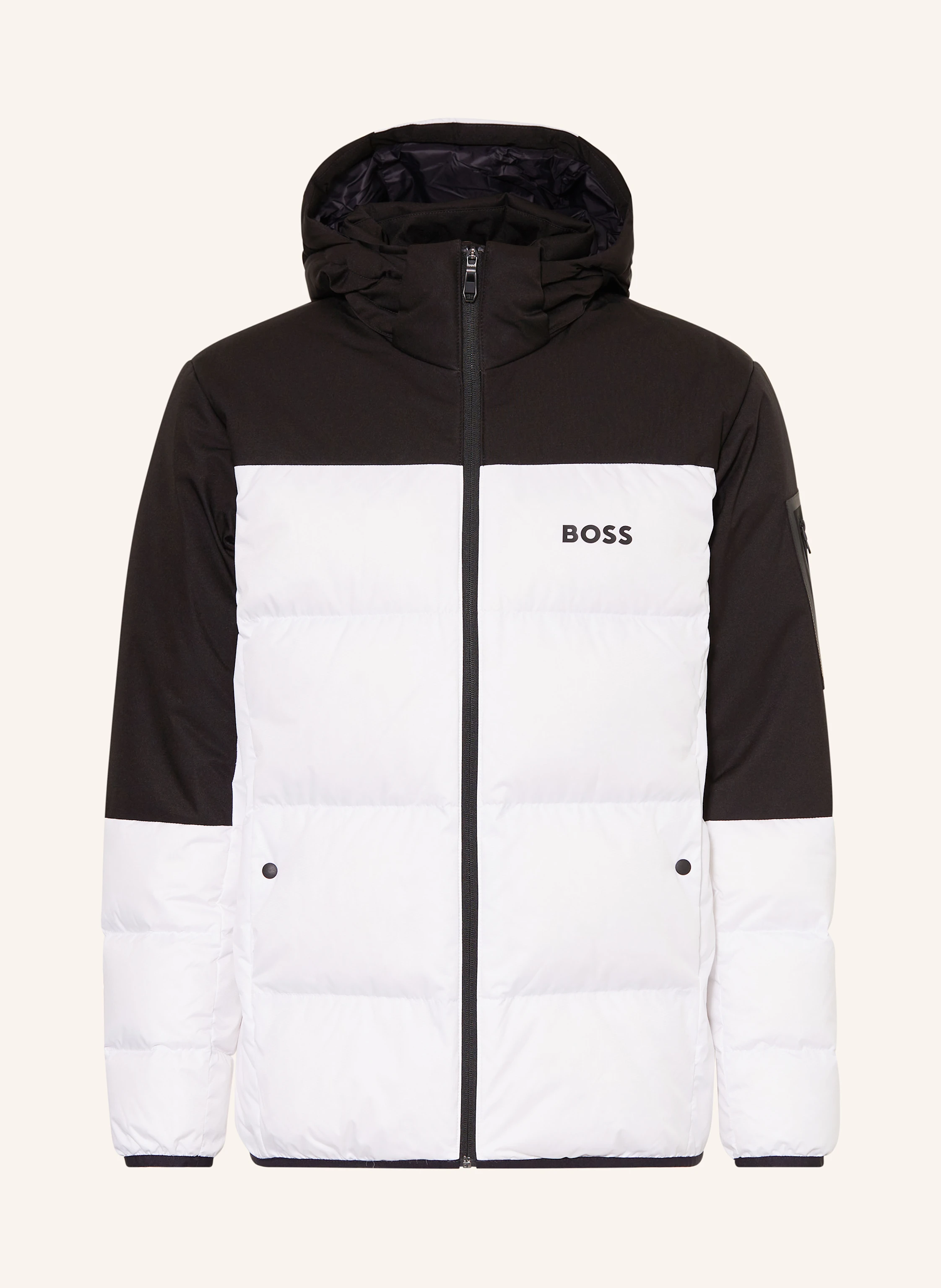 BOSS Lightweight-Daunenjacke HAMAR mit abnehmbarer Kapuze