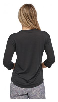 Maillot manches 3/4 Patagonia Merino Sleeve Bike Noir Femme