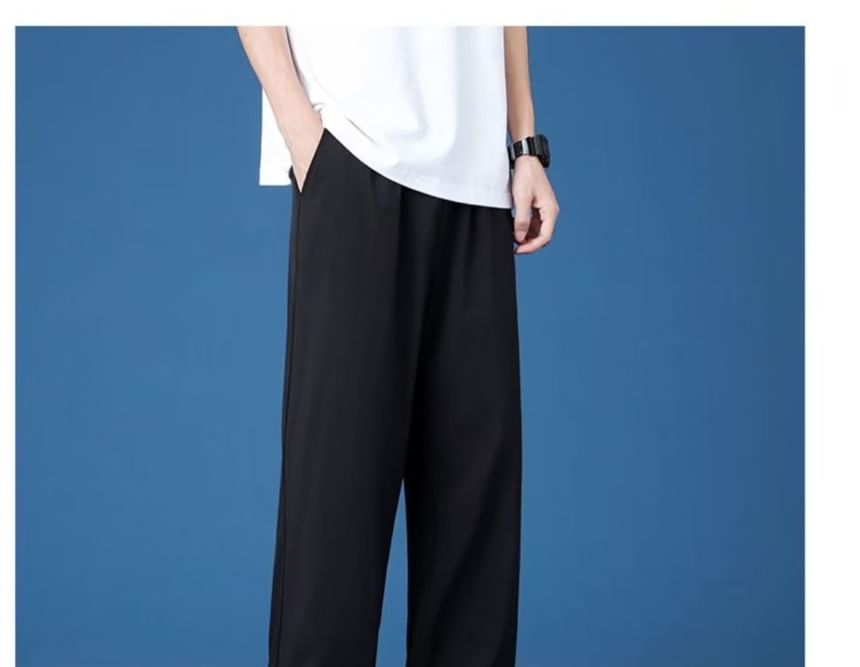 farrahces - Mid Rise Plain Cropped Wide Leg Pants