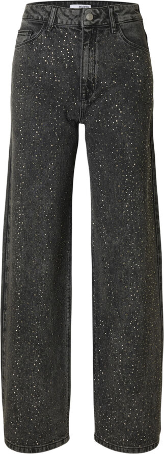 Selected Femme SLFMARLEY-MERLE HW WIDE JEANS Sort