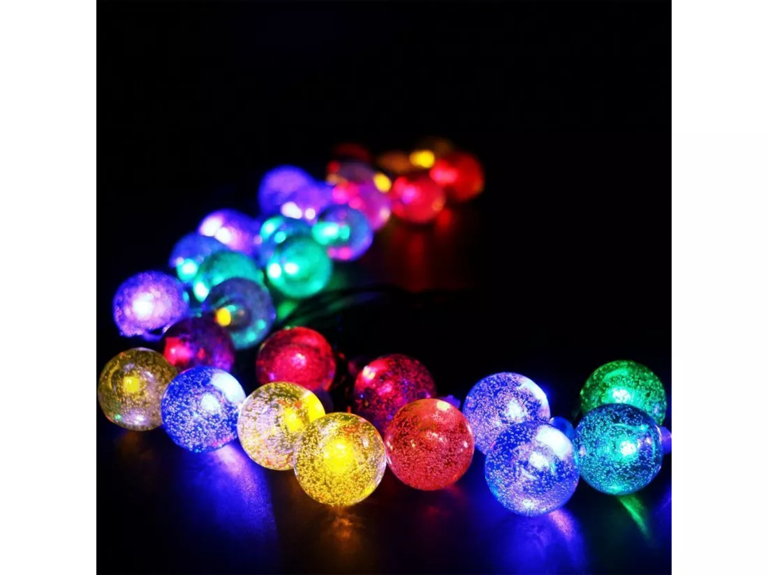 Guirlande LED Extérieure Solaire 30 Boules 5m RGB