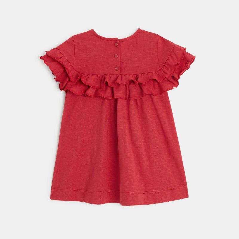 Robe bébé fille rouge uni en coton bébé fille Absorba Aucune nuance
