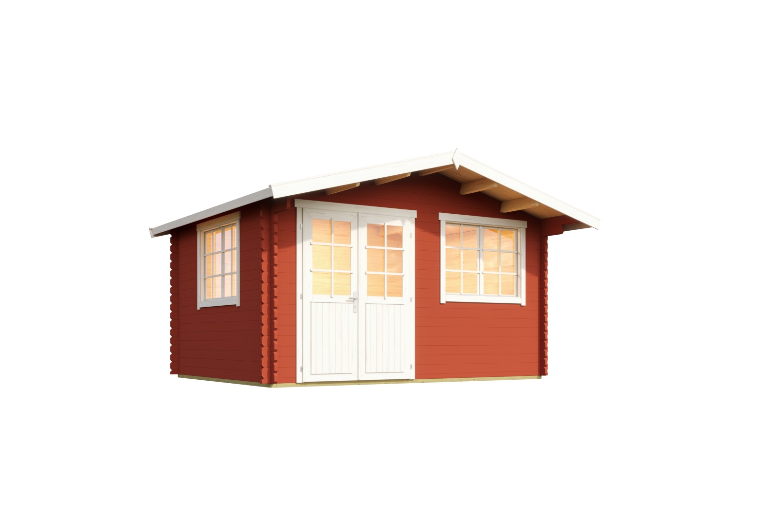 Gartenhaus NORDERNEY 2 - schwedenrot - Fichte massiv - 390x300 cm