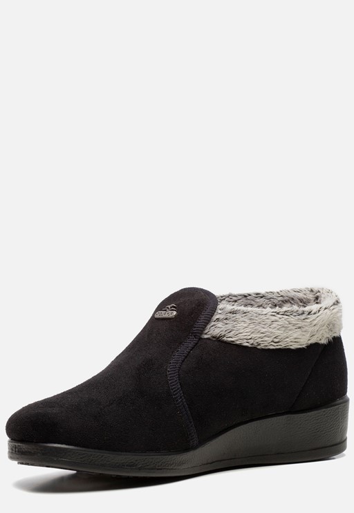 Fly Flot Pantoffels zwart Textiel