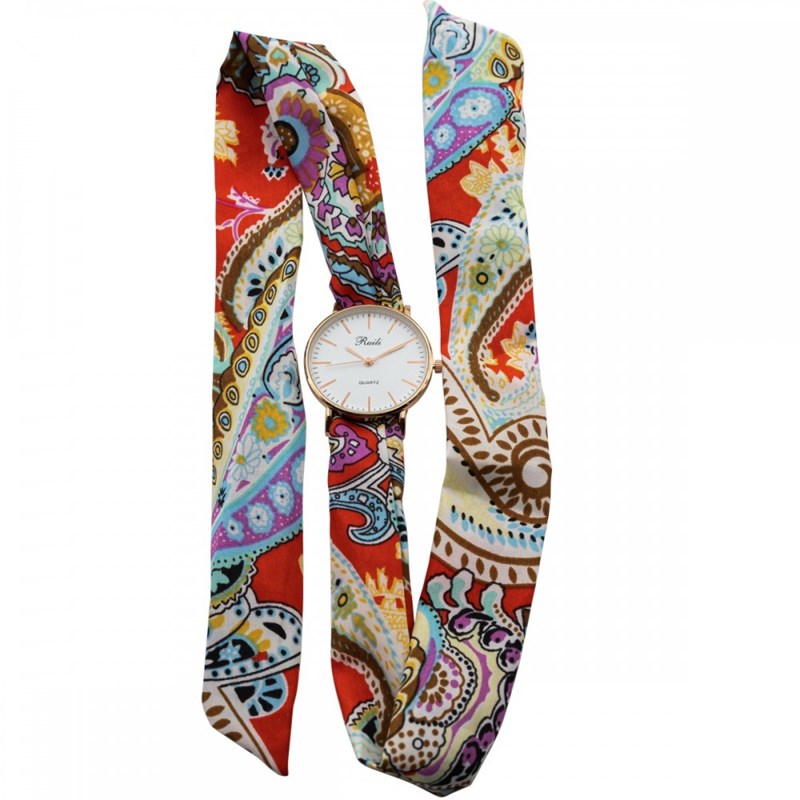 Montre Femme CHTIME bracelet Tissu Rouge