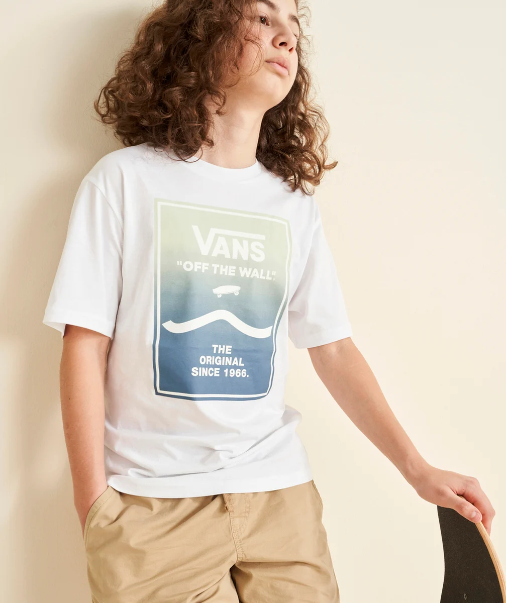 VANST-SHIRT GARÇON EN COTON BLANC AVEC LOGO PRINT BOX