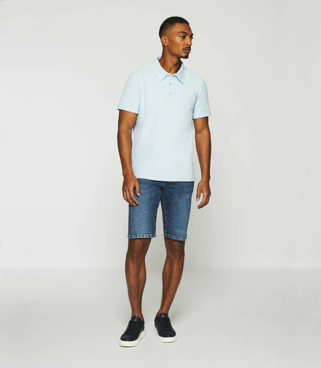 Polo en maille éponge avec poche bleu ciel GAI