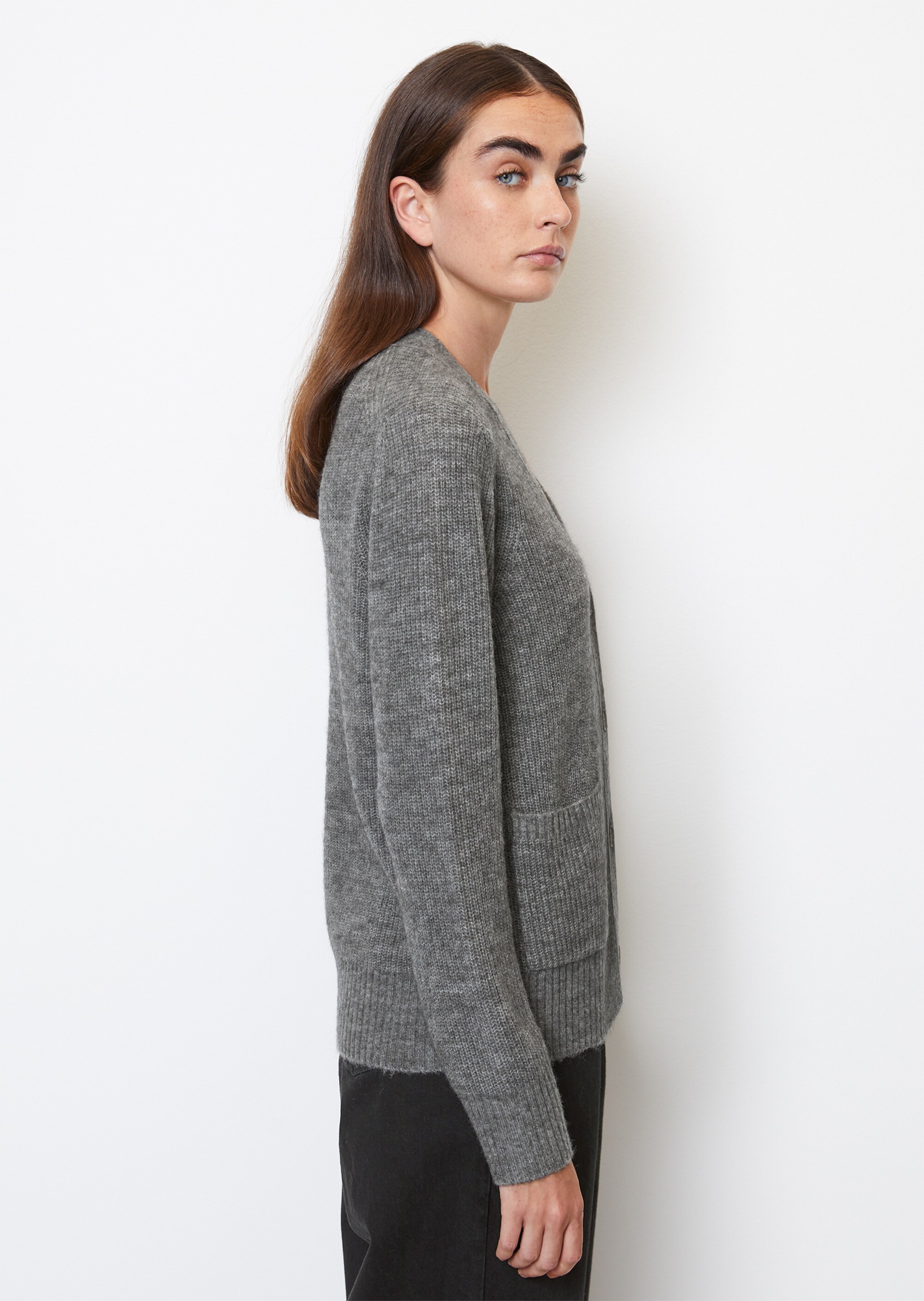 V-Neck-Cardigan loosemit Baby-Alpakawolle