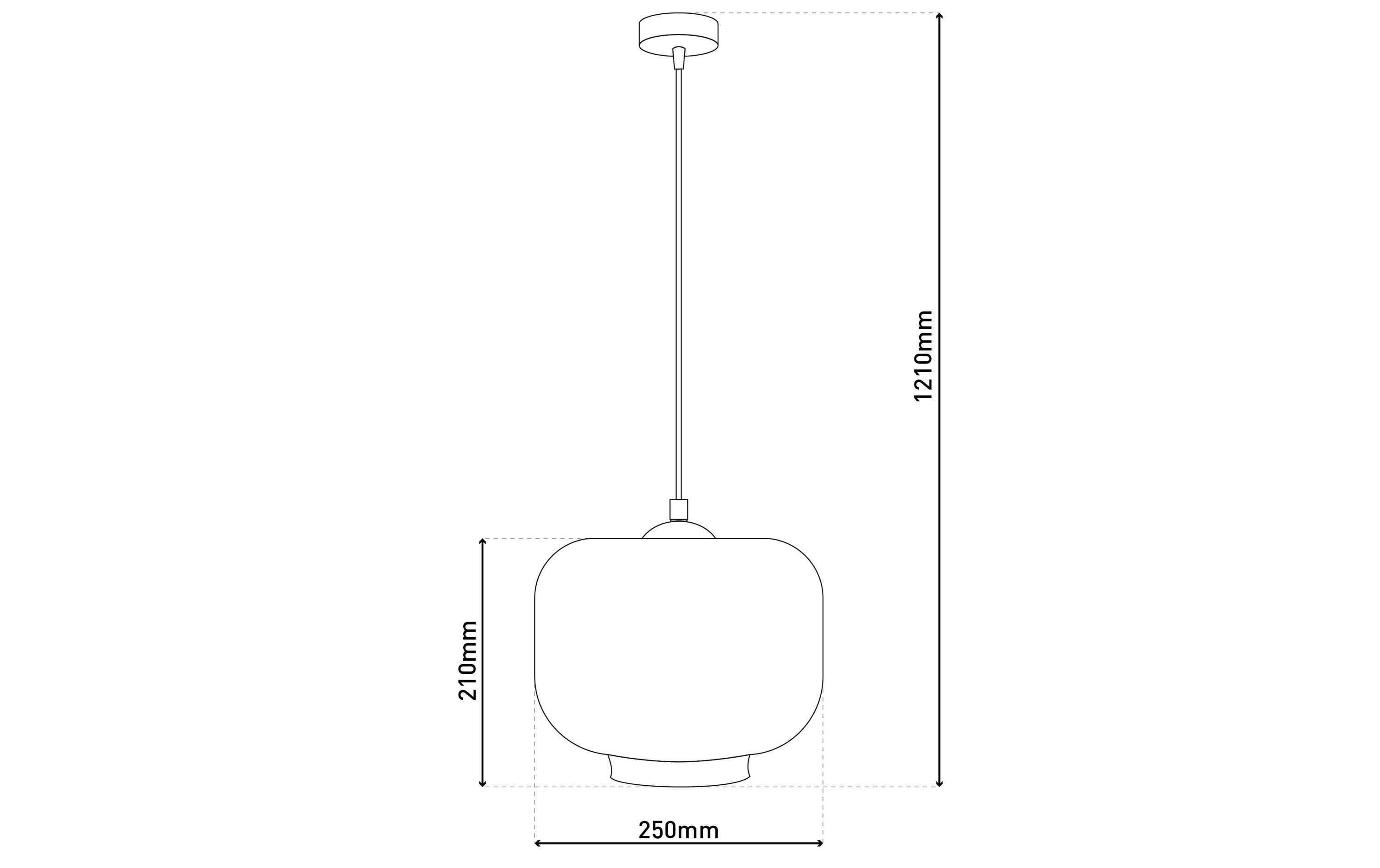 Pendelleuchte «Vaso» 25 cmEine Hängeleuchte aus Metall und Glas