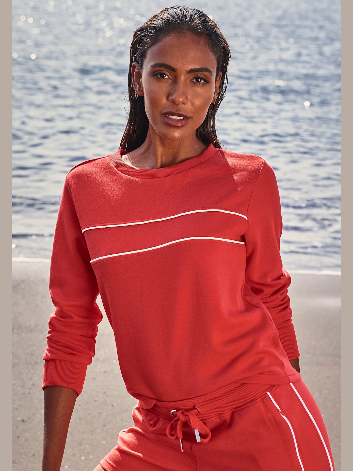Sweatshirt sport avec passepoil