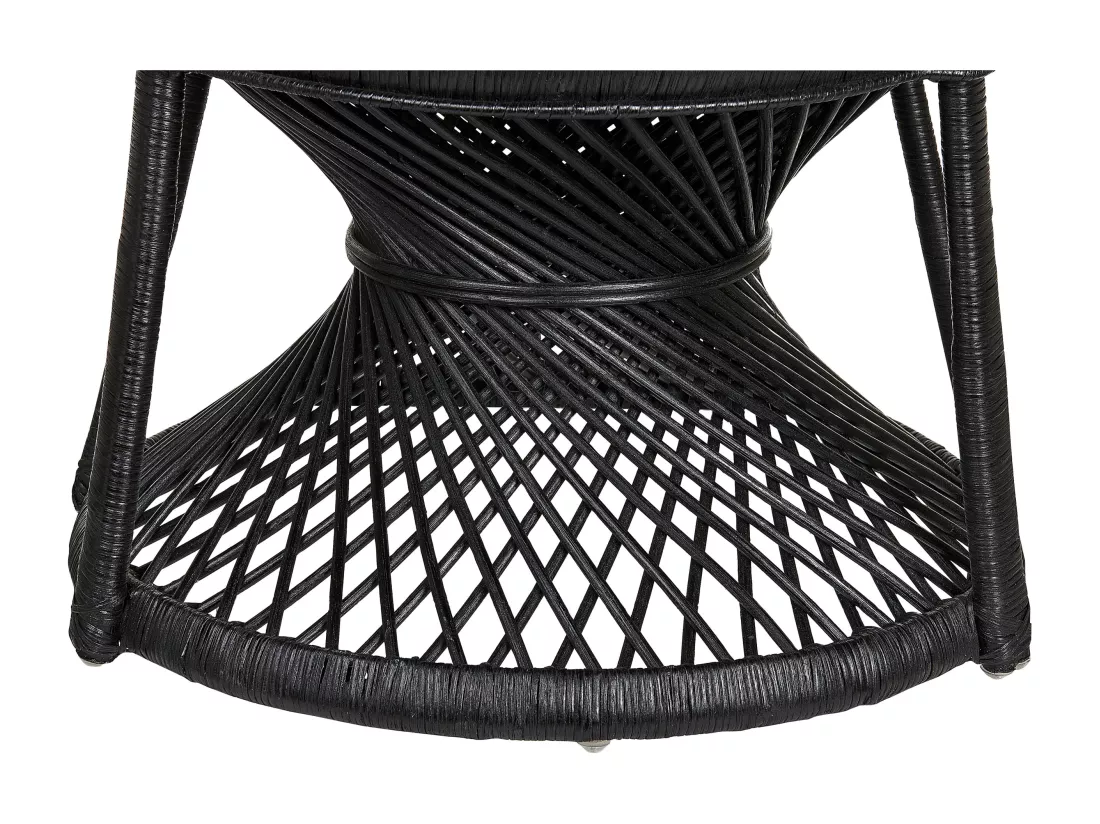 Chaise paon EMMANUELLE Rotin Noir