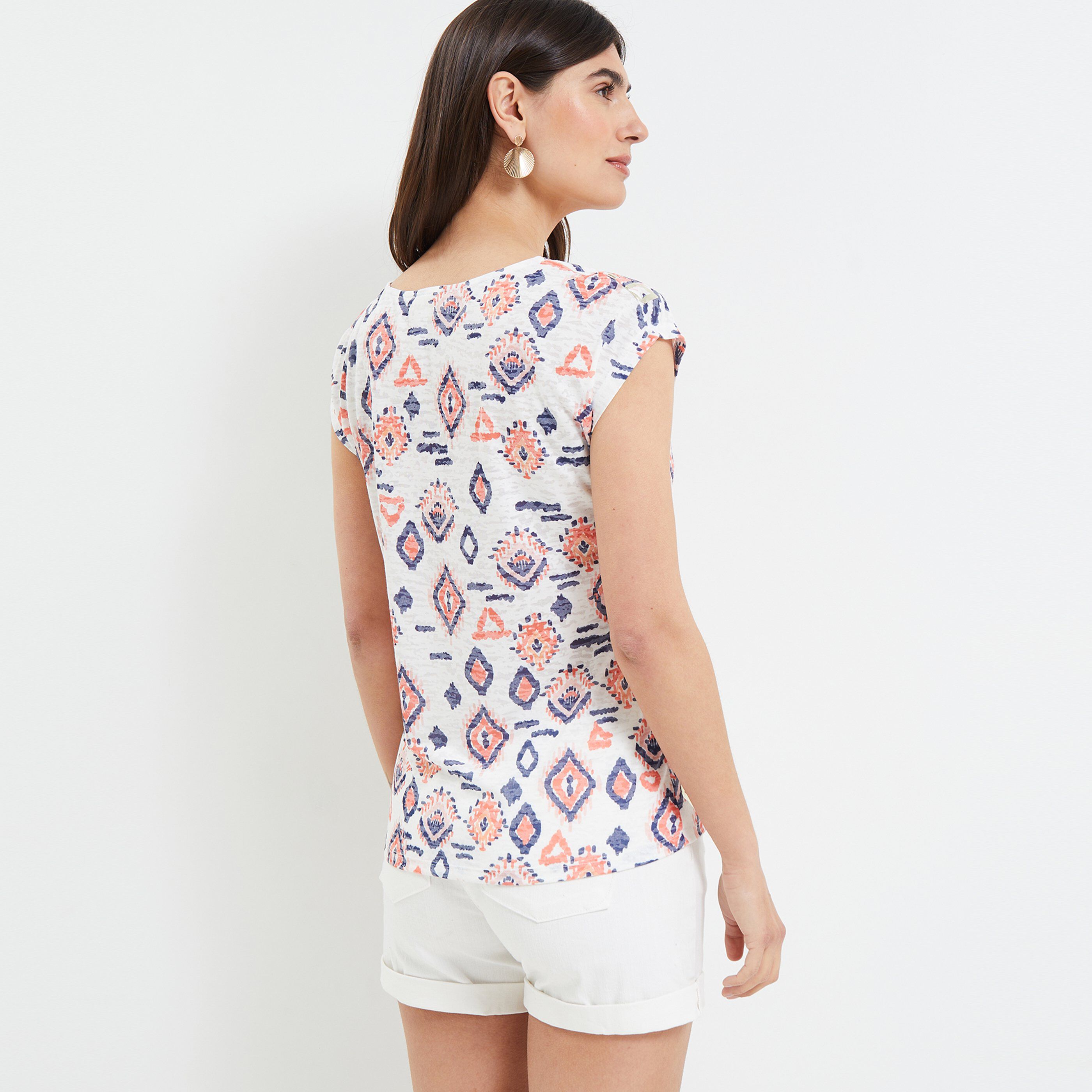 T-shirt manches courtes femme - BLANC CASSE