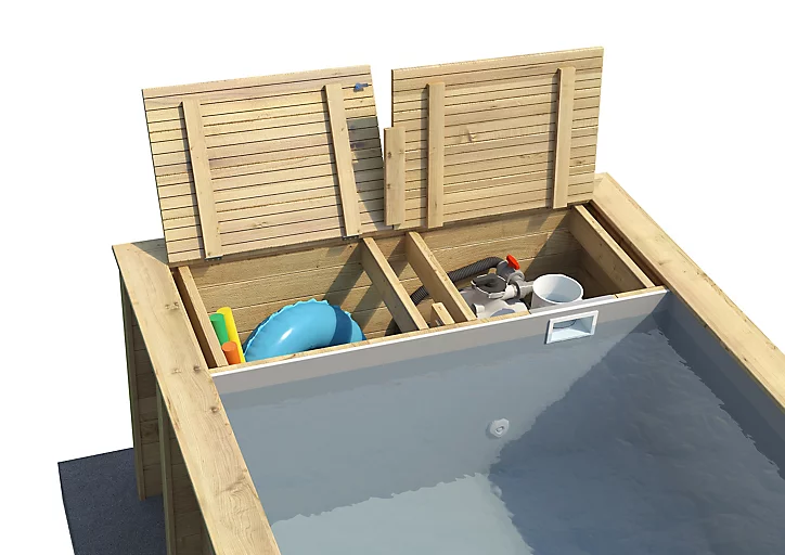 Piscine hors sol bois Pool'n Box 6,10 x 2,37 x h.1,33 m + coffre de rangement
