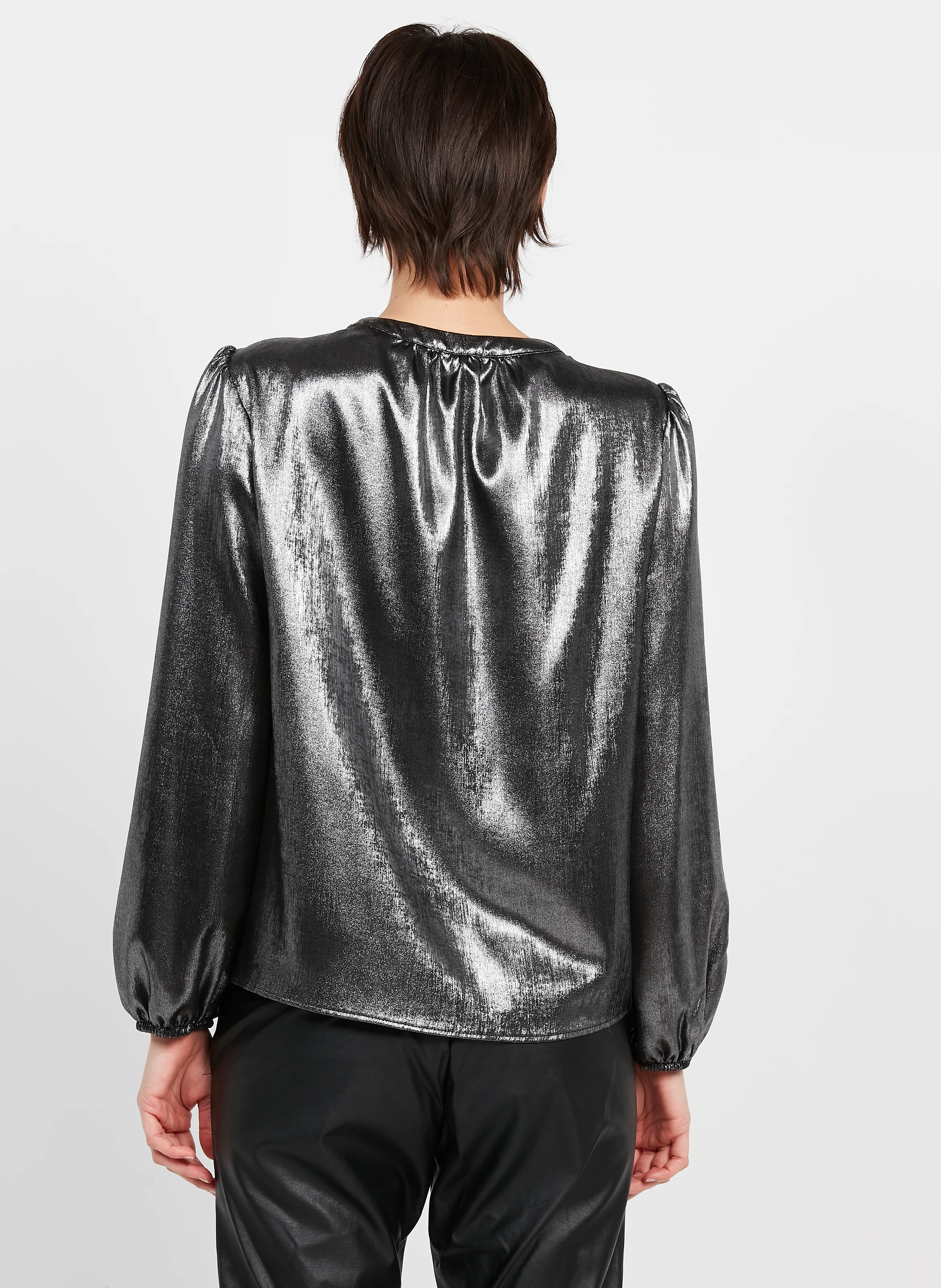Top encolure V fluide | Noir