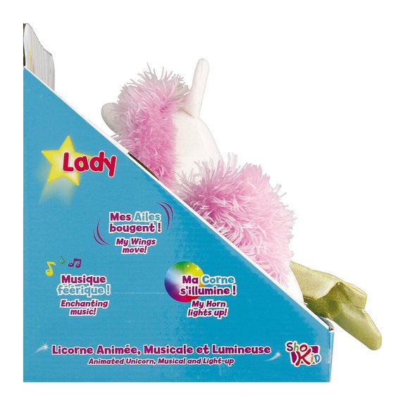 Lady licorne lumineuse et musicale
