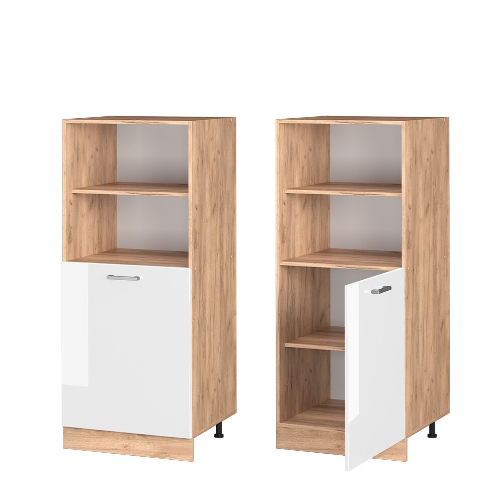 Vicco Backofenumbauschrank Küchenschrank Küchenzeile R-Line 60 cm Eiche Weiß kleine Tür