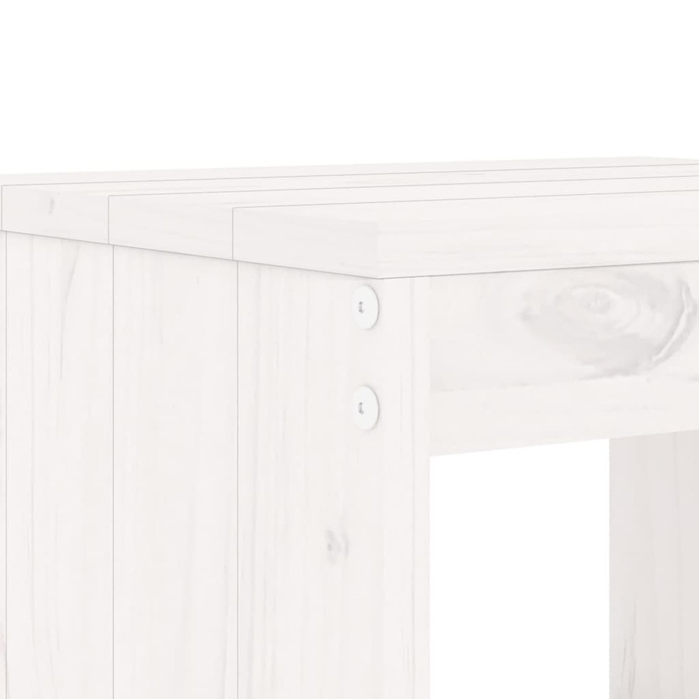 Ensemble de bar de jardin 3 pcs blanc bois de pin massif