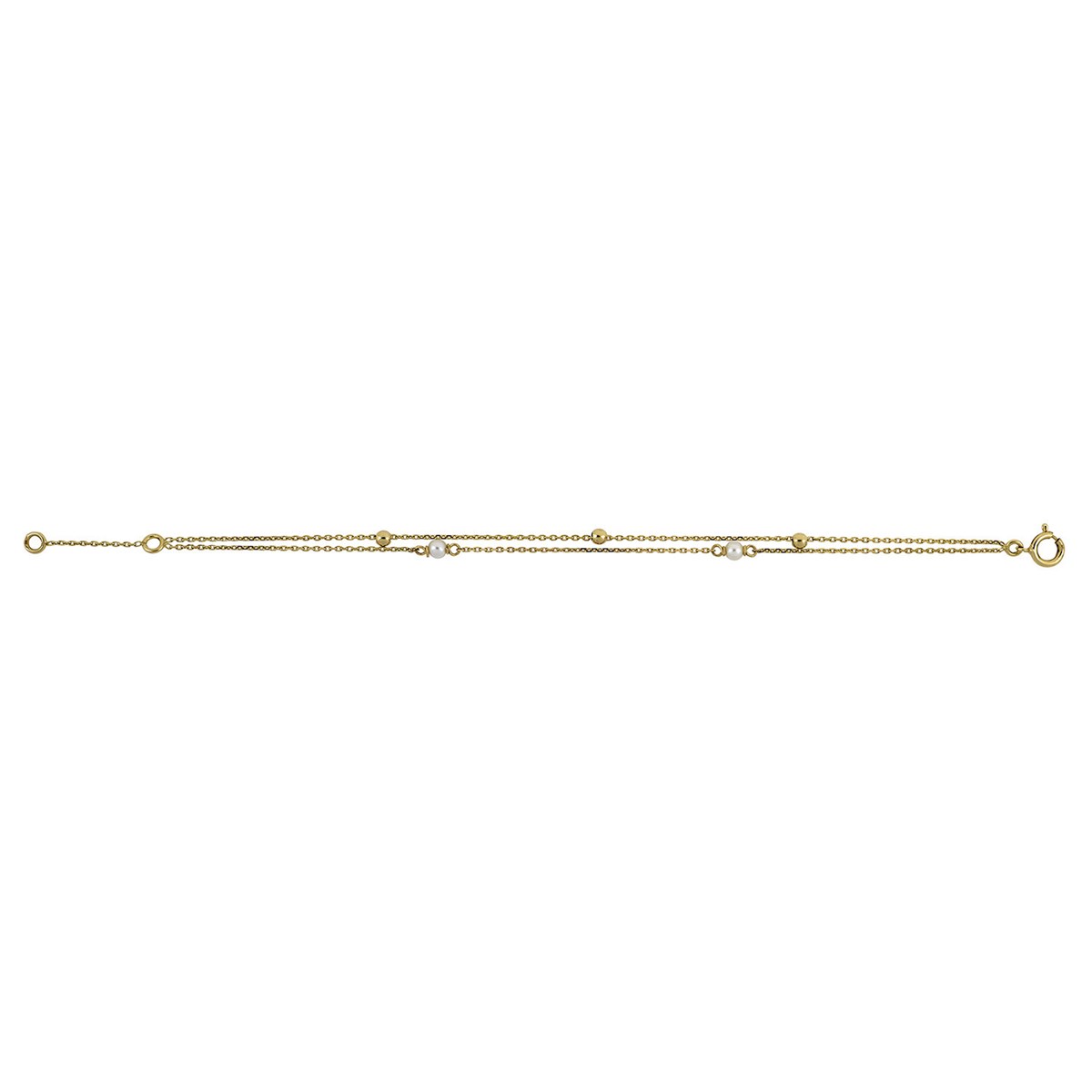 Bracelet junior double rang perles de culture or