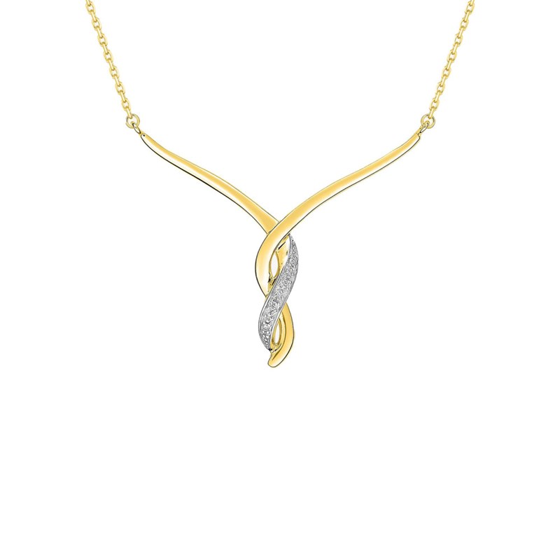 Collier Femme - Or 18 Carats - Diamant 0,02 Carats - Longueur : 42 cm