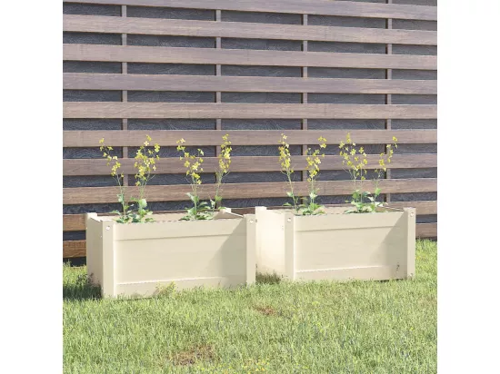 Jardinières d'extérieur 2 pièces Blanc 60x31x31 cm Bois de pin