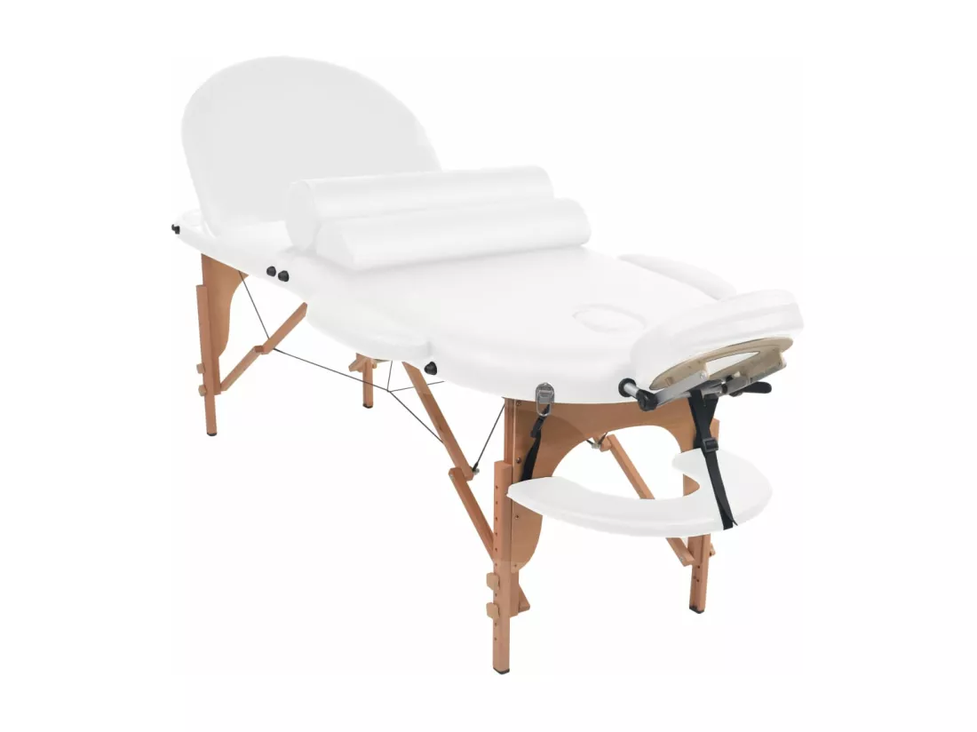 Table de massage pliable blanche 194 x 70 x 65 cm 02_0001840