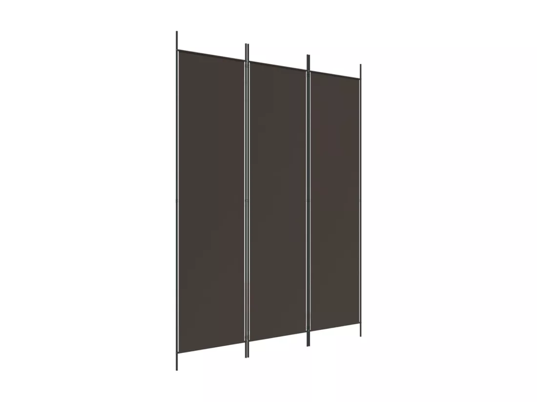 Cloison de séparation 3 panneaux Marron 150x200 cm Tissu