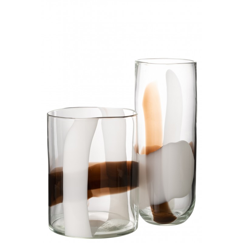 Vase en verre multicouleur 14x14x37 cm